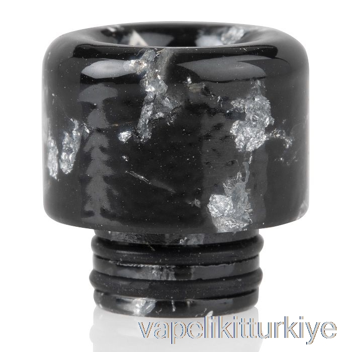 Elektronik Sigara Kalemi Vape Mate 510 Payetler Reçine Damla Ucu Gümüş Siyah